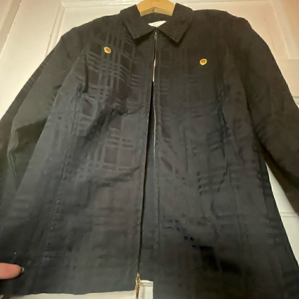 Christopher & Banks Black Textured Zip Jacket - Picture 10 of 14